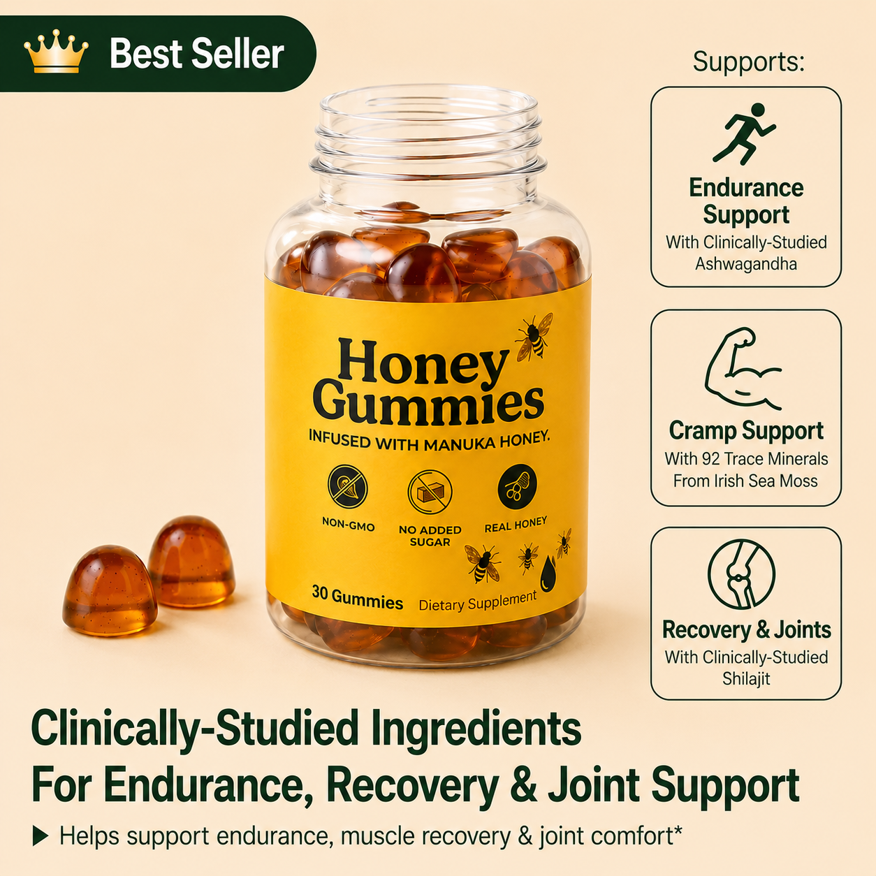 Honey Gummies™ — Daily Endurance, Recovery & Joint Support